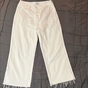 Judy Blue Cream Flare Wide-Leg Crop Jeans